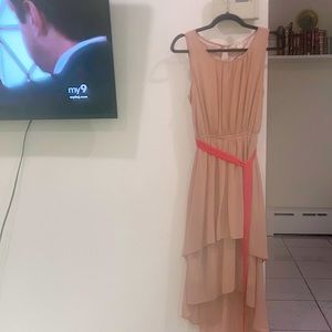 High low champagne dress